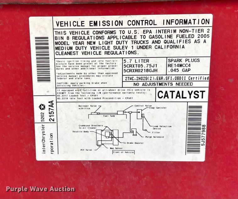 image for item EE4364 2005 Dodge Ram 1500 Quad Cab pickup truck