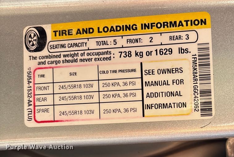 image for item EE4387 2016 Ford Explorer Police Interceptor SUV