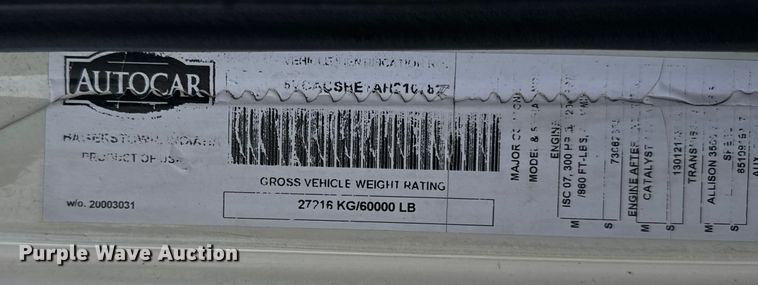 image for item EF2269 2010 Autocar Xpeditor refuse truck