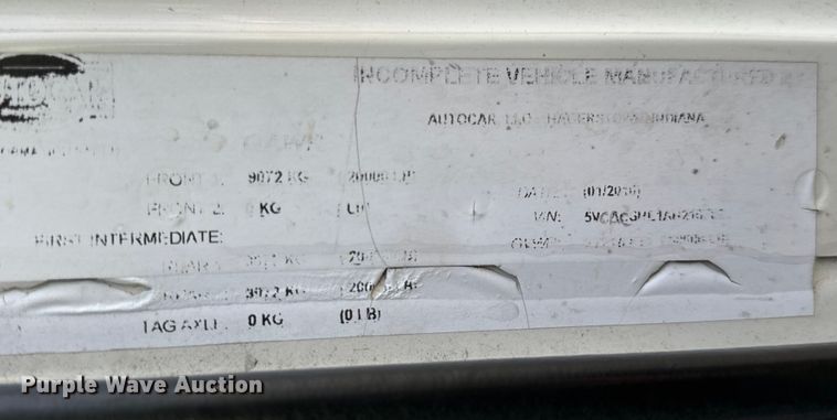 image for item EF2269 2010 Autocar Xpeditor refuse truck