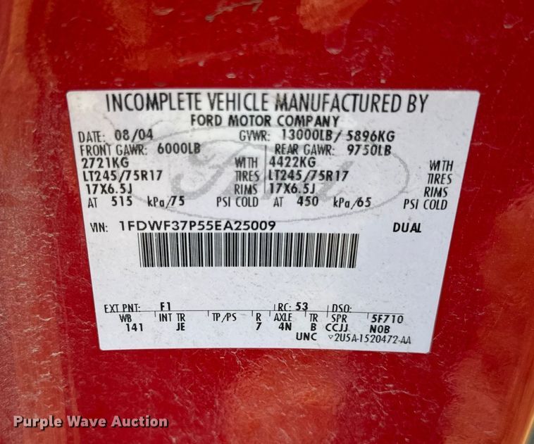 image for item EF2281 2005 Ford F-350 dump flatbed pickup truck