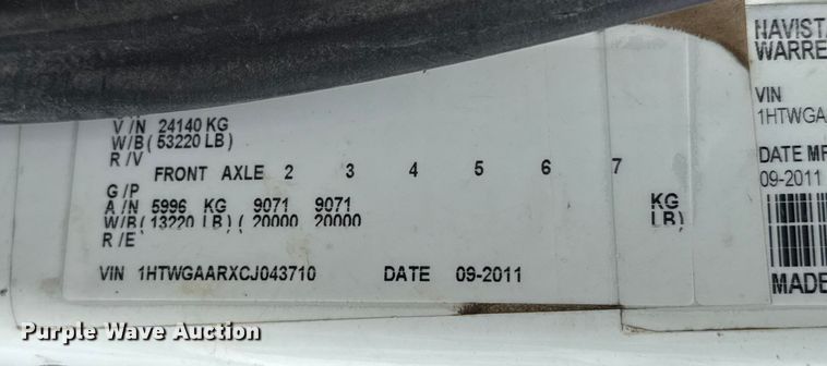 image for item EG8736 2012 International 7400 dump truck