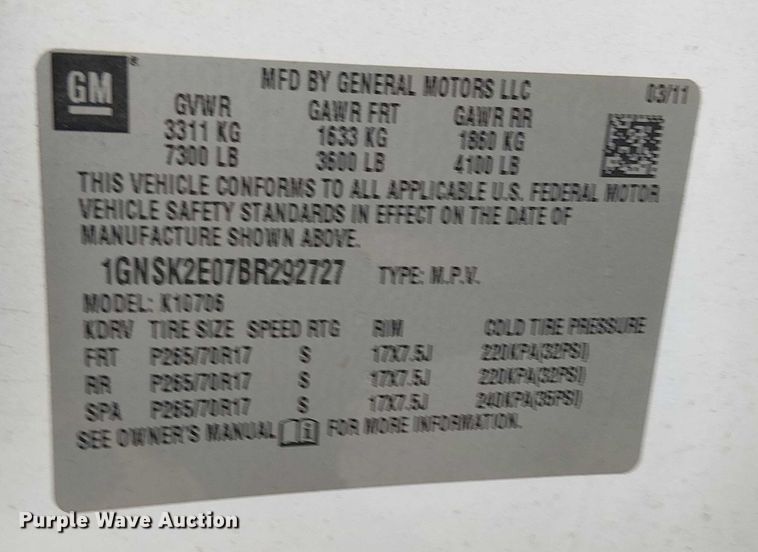 image for item EG8769 2011 Chevrolet Tahoe Police SUV