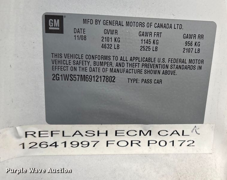 image for item EG8780 2009 Chevrolet Impala Police 