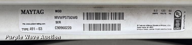 image for item EG8811 (2) Maytag Commercial MVWP575GW0 washers