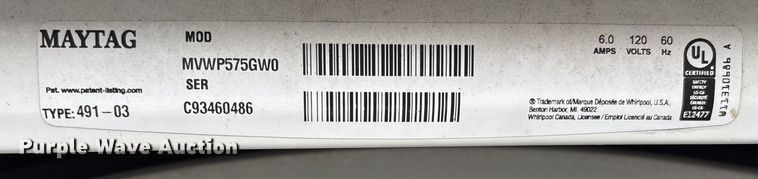 image for item EG8811 (2) Maytag Commercial MVWP575GW0 washers