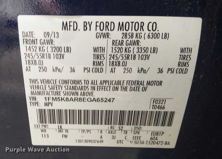 image for item EG8818 2014 Ford Explorer Police Interceptor SUV