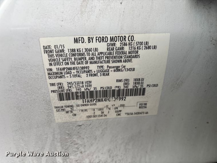 image for item EG8820 2015 Ford Taurus Police Interceptor 