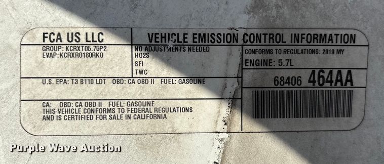 image for item EJ7713 2019 Dodge Durango SSV SUV