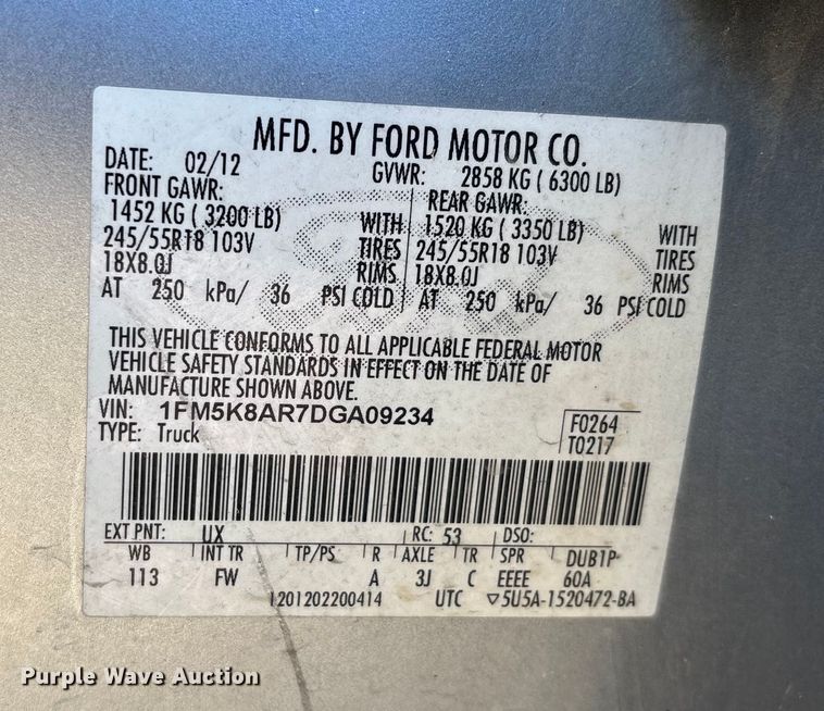 image for item EJ7714 2013 Ford Explorer Police Interceptor SUV