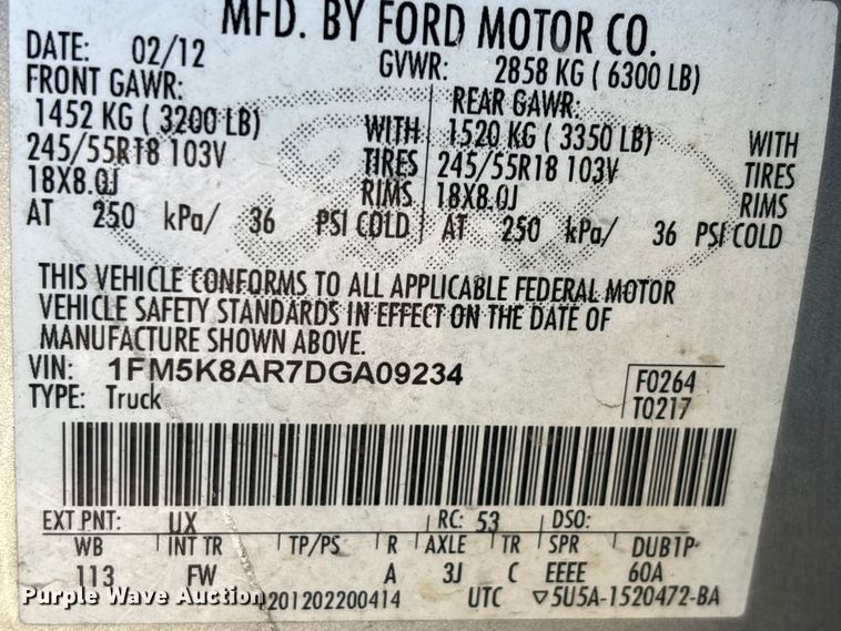 image for item EJ7714 2013 Ford Explorer Police Interceptor SUV