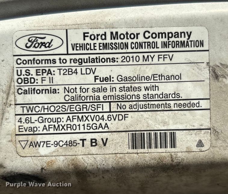 image for item EJ7717 2010 Ford Crown Victoria Police Interceptor 