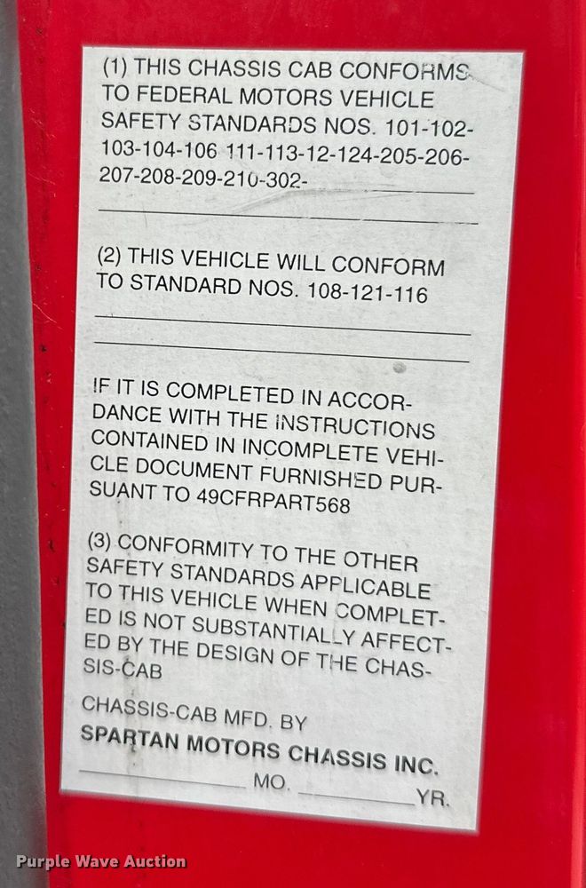 image for item EL0083 2003 Spartan pumper fire truck