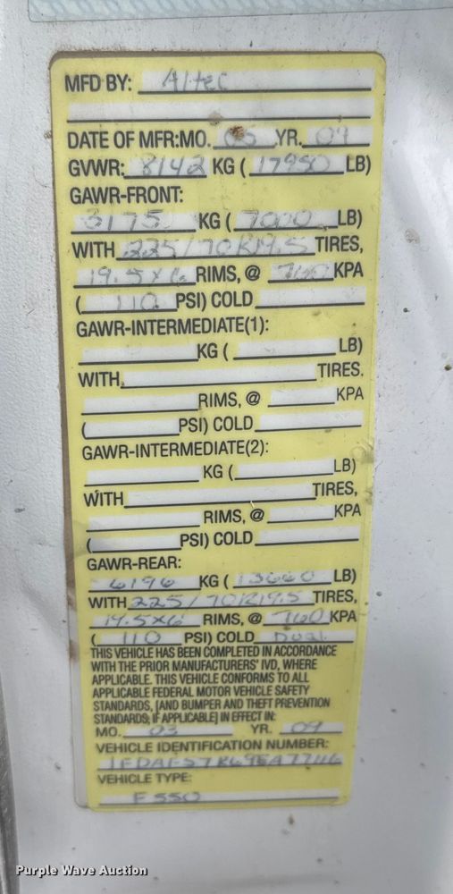 image for item EM8497 2009 Ford F550 Super Duty bucket truck