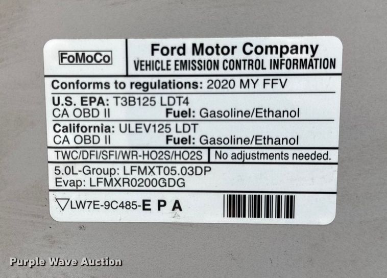 image for item EN0585 2020 Ford F150 XL SuperCrew pickup truck