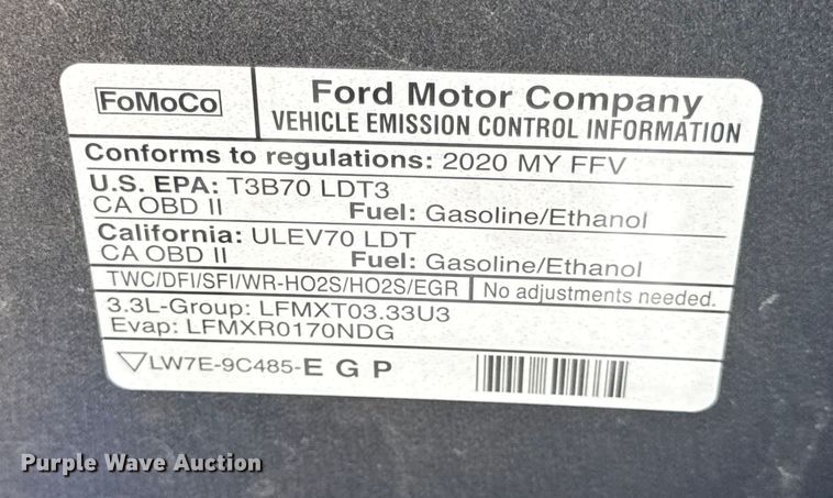 image for item EN0587 2020 Ford Explorer Police Interceptor SUV