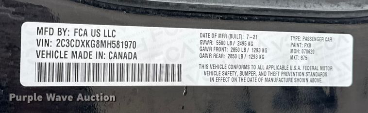 image for item EN0588 2021 Dodge Charger Police 