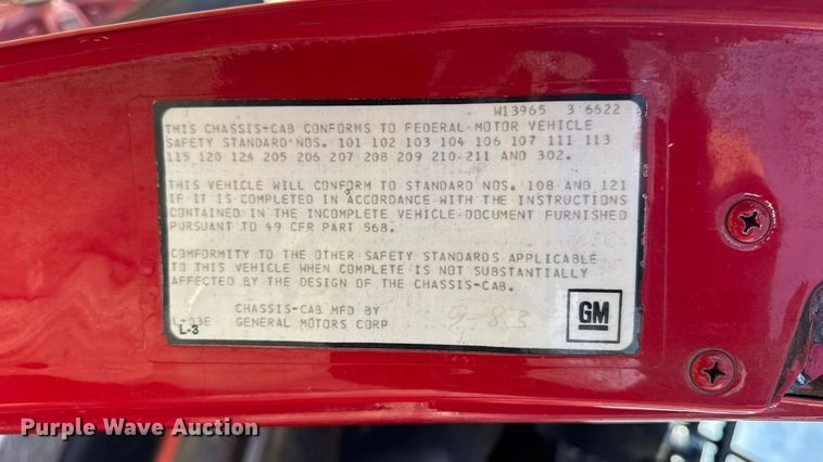 image for item EN0677 1983 GMC Brigadier pumper fire truck