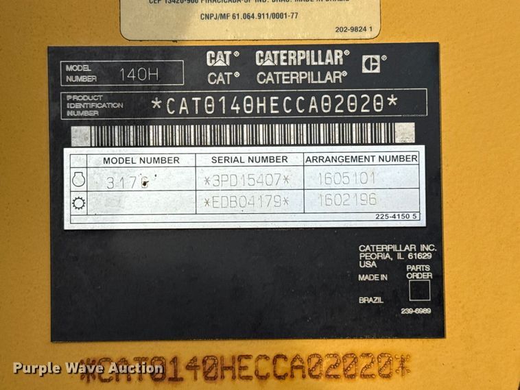 image for item EP0782 2006 Caterpillar 140H motor grader