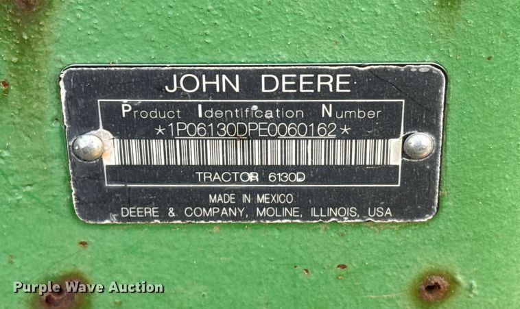 image for item EP0784 2014 John Deere 6130D MFWD tractor