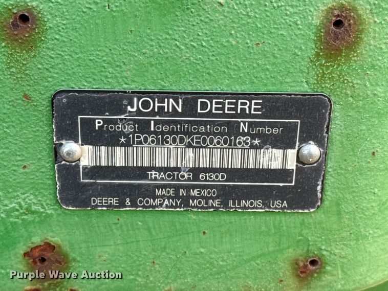 image for item EP0785 2014 John Deere 6130D MFWD tractor
