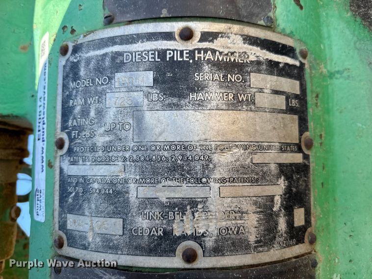 image for item EP0814 Linkbelt 180M diesel pile hammer