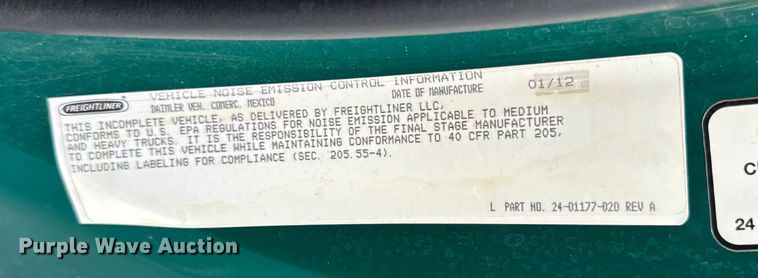 image for item ER0230 2012 Freightliner 108SD hook lift truck