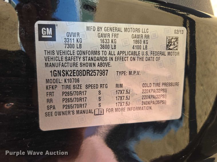 image for item ES2530 2013 Chevrolet Tahoe Police SUV