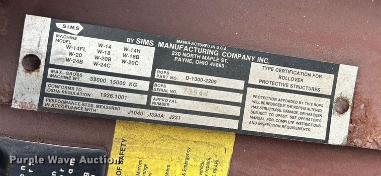 image for item ET6569 1988 Case W20C wheel loader