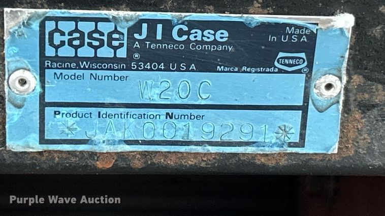 image for item ET6569 1988 Case W20C wheel loader