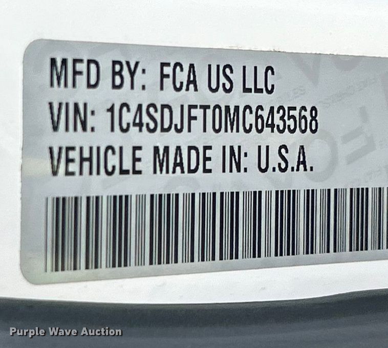 image for item ET6586 2021 Dodge Durango SSV SUV