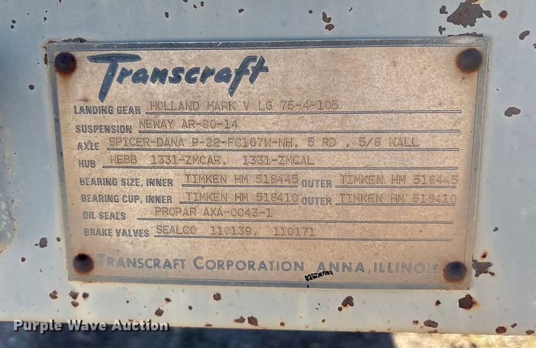 image for item ET7180 1988 Transcraft TL90K-45 flatbed trailer