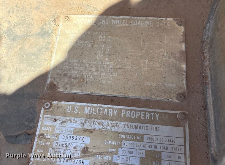 image for item ET7182 1981 Hyster H100F AF 48 forklift