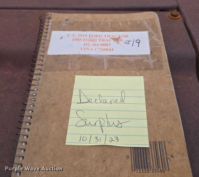 image for item EU3944 1983 Ford 3910 tractor