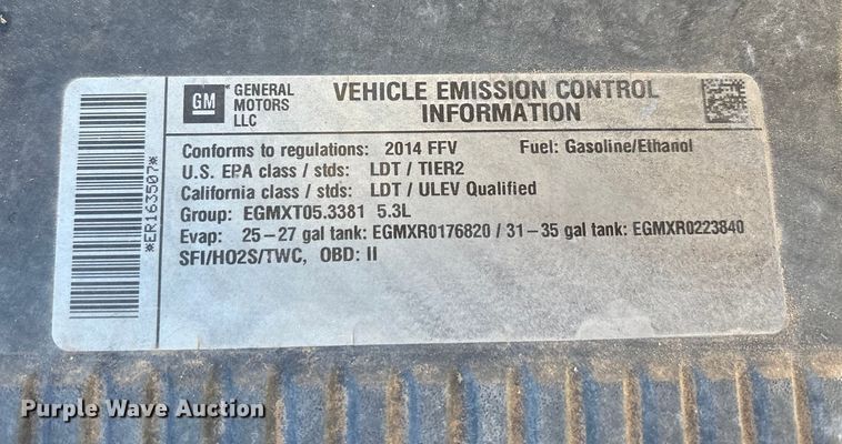 image for item EU4708 2014 Chevrolet Tahoe Police SUV