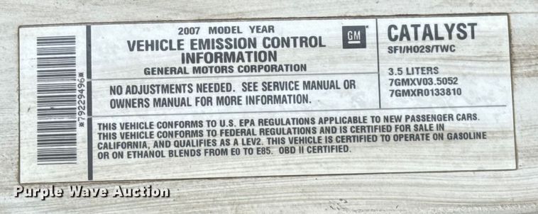 image for item EU5221 2007 Chevrolet Impala LS 