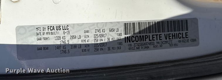 image for item EU5228 2019 Dodge Grand Caravan handicap accessible van