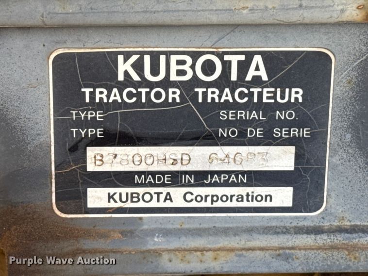 image for item EU5299 Kubota B7800 MFWD tractor