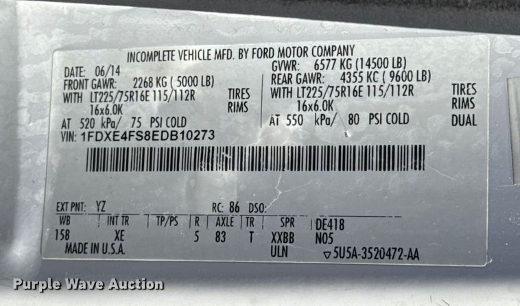 image for item EU5302 2014 Ford E450 Super Duty shuttle bus