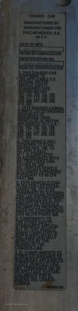 image for item EU5322 2016 Peterbilt 320 refuse truck