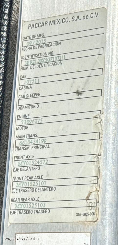 image for item EU5322 2016 Peterbilt 320 refuse truck