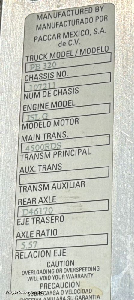 image for item EU5322 2016 Peterbilt 320 refuse truck