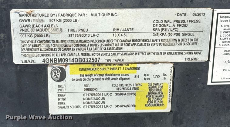 image for item EU5323 2013 MultiQuip MQ-62TDD centrifugal transfer pump