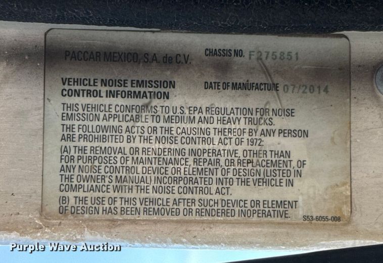 image for item EU5324 2015 Peterbilt 320 refuse truck