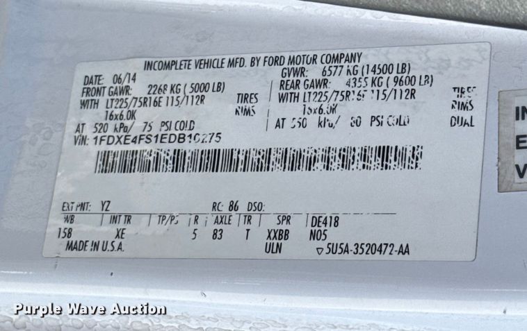 image for item EU5329 2014 Ford E450 Super Duty shuttle bus