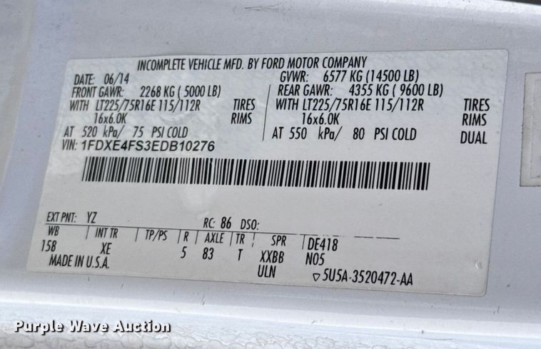 image for item EU5331 2014 Ford E450 Super Duty shuttle bus