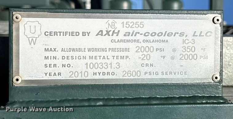 image for item EU5332 2010 Arrow VCR-2 CNG compressor