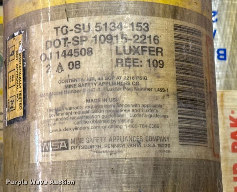 image for item EU5357 (14) MSA oxygen tanks