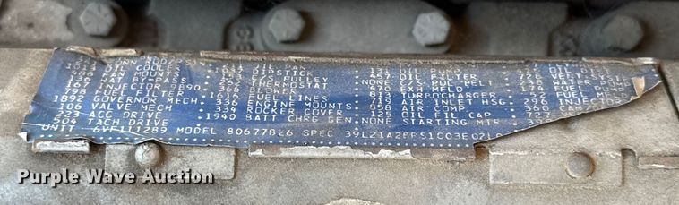 image for item EU5359 1984 Detroit Diesel 6V-92TA engine