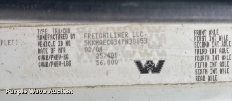 image for item EU6242 2004 Western Star dump truck